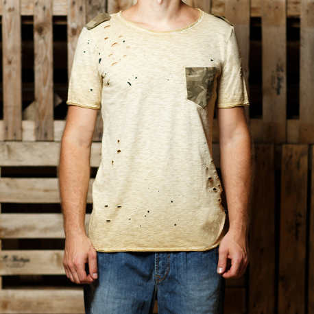 An kei - „Simple Military OldGold“ marškinėliai