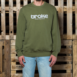 Broke Felpa Giro Logo žalias