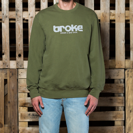 Broke Felpa Giro Logo žalias