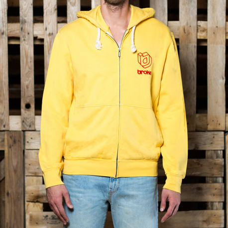 Broke Felpa Cappuccio Zip logo 2