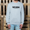 Broke Felpa Giro Logo pilkas